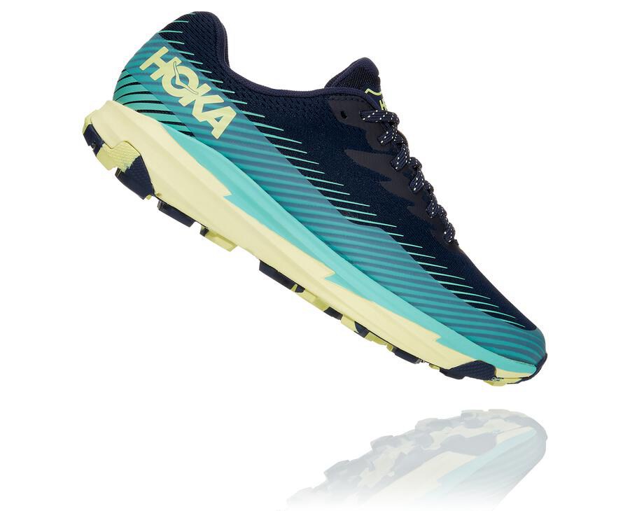 Hoka One One Trail Schoenen Dames - Torrent 2 - Zwart/Mintgroen - VW6580497